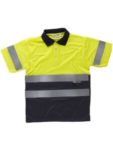 Work Team Polo Combinado ALTA VISIBILIDAD Manga Corta. Cintas Reflectantes Torso y Mangas. EN ISO 20471:2013 Hombre