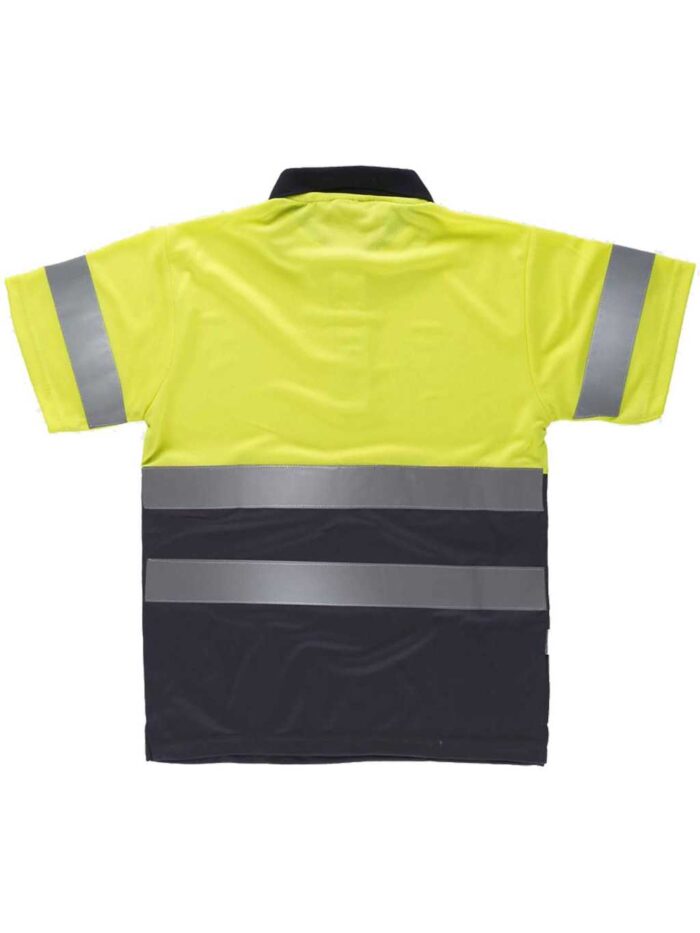 Work Team Polo Combinado ALTA VISIBILIDAD Manga Corta. Cintas Reflectantes Torso y Mangas. EN ISO 20471:2013 Hombre