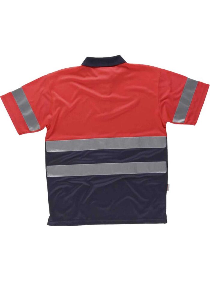 WorkTeam Polo Rojo ALTA VISIBILIDAD Combinado Manga Corta. Cintas Reflectantes Torso y Mangas. EN ISO 20471:2013 Hombre - Imagen 3