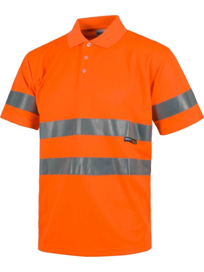 Worteam Polo hombre manga corta Alta Visibilidad con Reflectante Segmentado , Hombre – Secado Rápido y Transpirable - Imagen 2