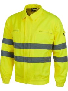 WorkTeam Cazadora Trabajo de Alta Visibilidad con Cintas Reflectantes. EN ISO 20471; Cremallera, 2 Bolsos Pecho. Hombre