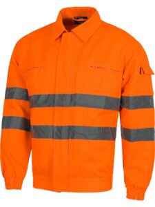 WorkTeam Cazadora Trabajo de Alta Visibilidad con Cintas Reflectantes. EN ISO 20471; Cremallera, 2 Bolsos Pecho. Hombre - Imagen 2