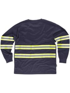 WorkTeam Camiseta Manga Larga, Cuello Redondo, ALTA VISIBILIDAD, Cintas Reflectantes combinadas. Unisex