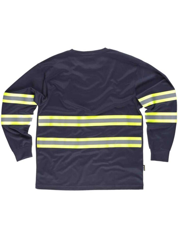WorkTeam Camiseta Manga Larga, Cuello Redondo, ALTA VISIBILIDAD, Cintas Reflectantes combinadas. Unisex