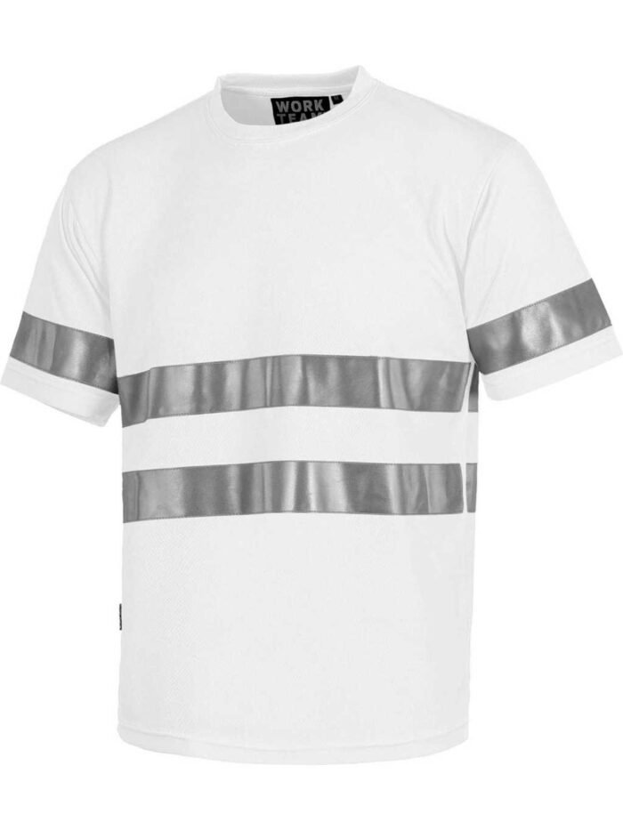 WorkTeam Camiseta Cuello Caja, Manga Corta, Cintas Reflectantes. Hombre - Imagen 4
