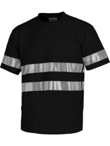 WorkTeam Camiseta Cuello Caja, Manga Corta, Cintas Reflectantes. Hombre