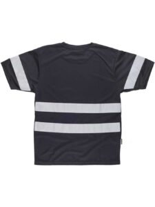 WorkTeam Camiseta Cuello Caja, Manga Corta, Cintas Reflectantes. Hombre