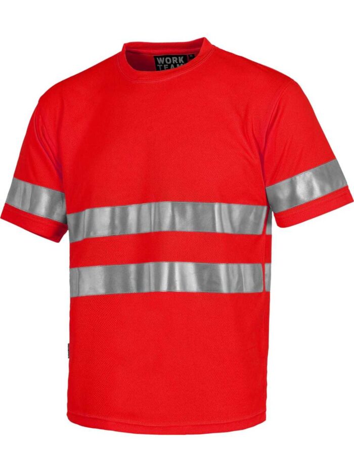 WorkTeam Camiseta Cuello Caja, Manga Corta, Cintas Reflectantes. Hombre - Imagen 5