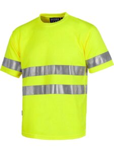 WorkTeam Camiseta Cuello Caja, Manga Corta, Cintas Reflectantes, ALTA VISIBILIDAD EN ISO 471:2013 Unisex