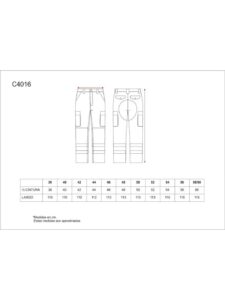 WorkTeam Pantalón sin Elástico con Refuerzos, Multibolsillos y 2 Cintas Reflectantes. Hombre