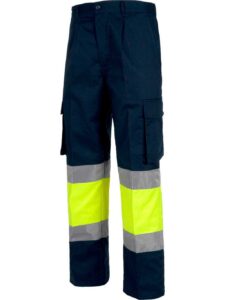 WorkTeam Pantalón Trabajo con 2 cintas de alta visibilidad y reflectante, refuerzos y multibolsillos. EN471. UNISEX - Imagen 3