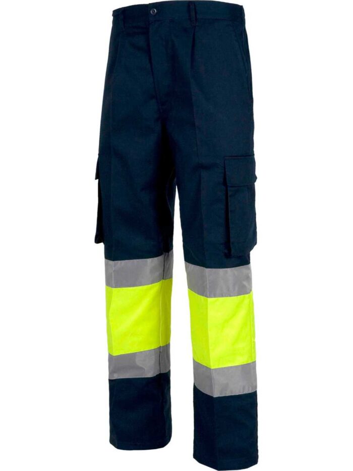 WorkTeam Pantalón Trabajo con 2 cintas de alta visibilidad y reflectante, refuerzos y multibolsillos. EN471. UNISEX - Imagen 3