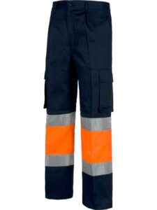 WorkTeam Pantalón Trabajo con 2 cintas de alta visibilidad y reflectante, refuerzos y multibolsillos. EN471. UNISEX - Imagen 4