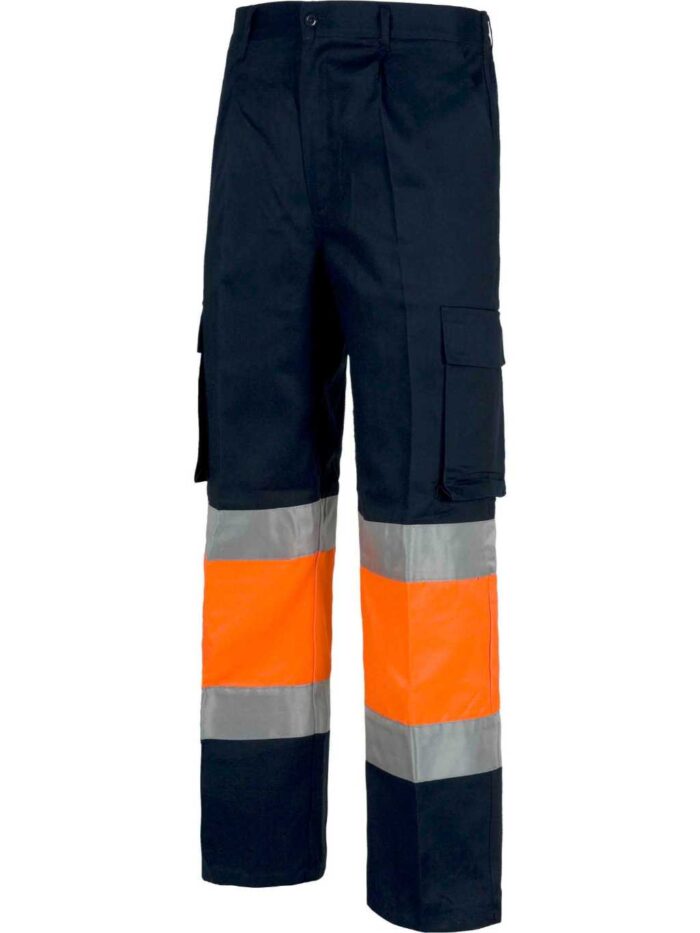 WorkTeam Pantalón Trabajo con 2 cintas de alta visibilidad y reflectante, refuerzos y multibolsillos. EN471. UNISEX - Imagen 4