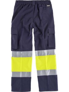 WorkTeam Pantalón Trabajo 100% Algodón Combinado con Cintura elástica, Multibolsillos, 2 Cintas A.V. Hombre