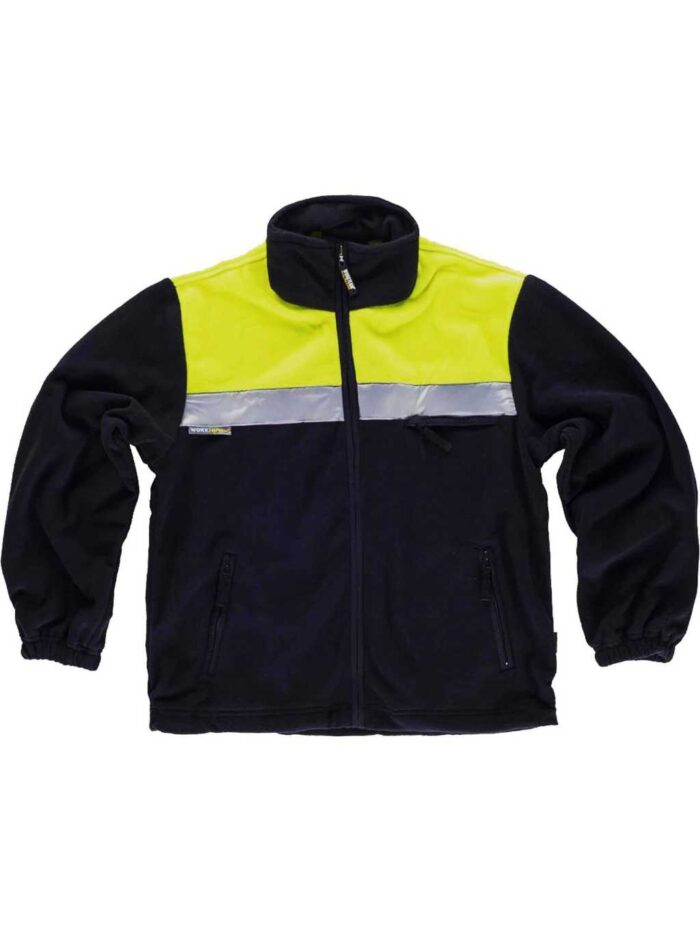 WorkTeam Forro Polar Bicolor Alta Visibilidad con Cremallera y Cintas Reflectantes. Unisex