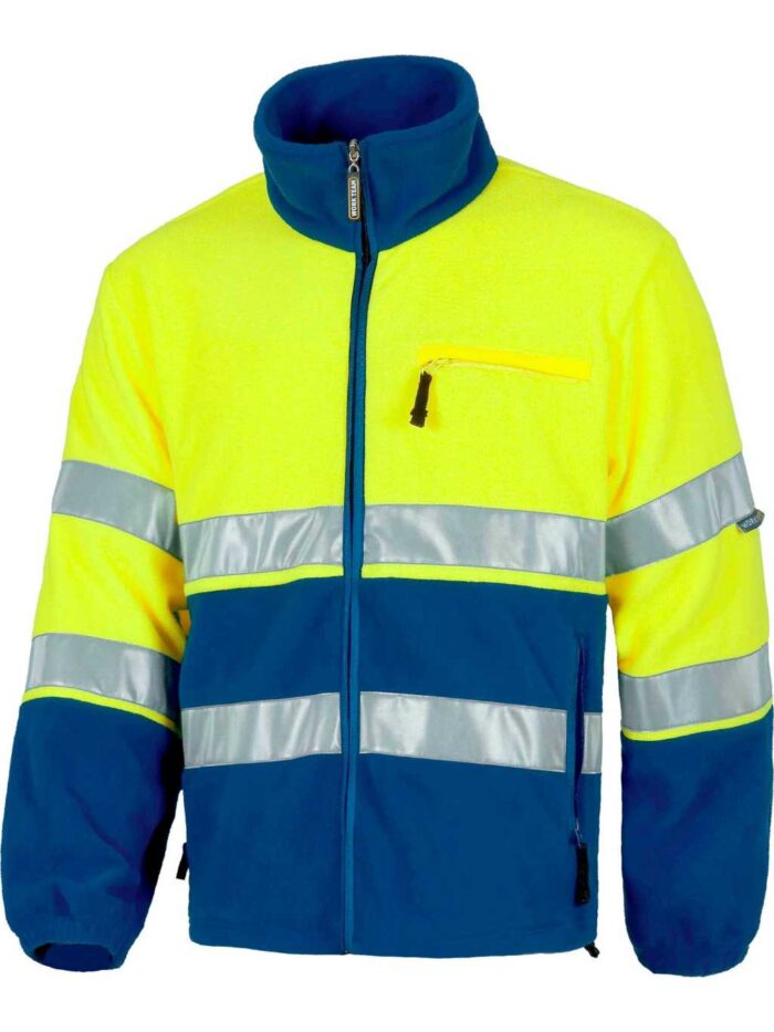 WorkTeam Polar Bicolor Alta Visibilidad, Cierre de Cremallera, 2 Cintas Reflectantes en Pecho, Espalda y Mangas. Unisex - Imagen 5
