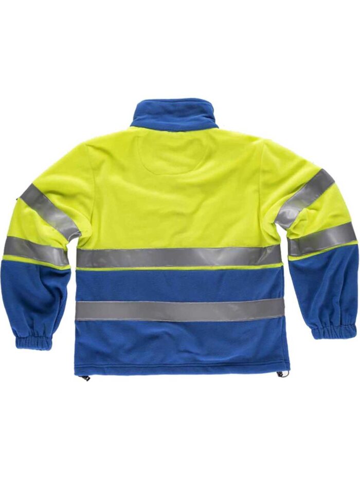 WorkTeam Polar Bicolor Alta Visibilidad, Cierre de Cremallera, 2 Cintas Reflectantes en Pecho, Espalda y Mangas. Unisex