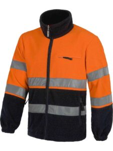 WorkTeam Polar Bicolor Alta Visibilidad, Cierre de Cremallera, 2 Cintas Reflectantes en Pecho, Espalda y Mangas. Unisex - Imagen 3