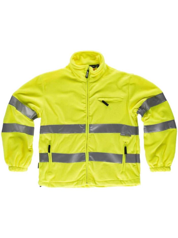WorkTeam Forro Polar Alta Visibilidad Cierre de Cremallera, 2 Cintas en Pecho, Espalda y Mangas. EN ISO 20471:2013 Unisex