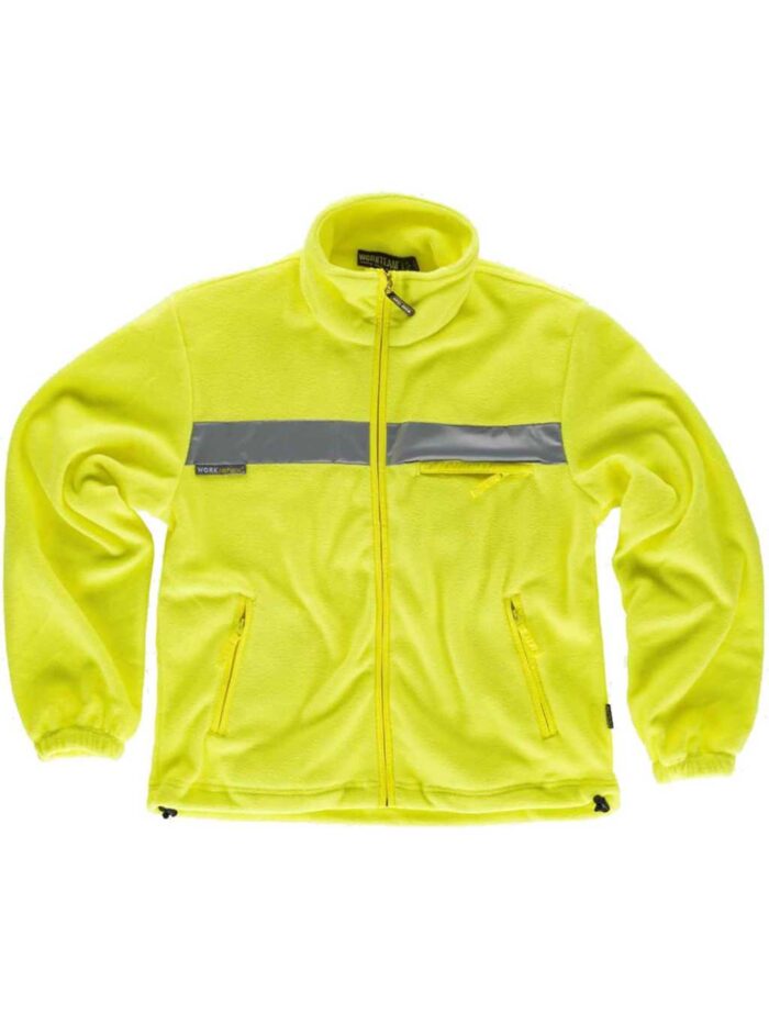 WorkTeam Forro Polar Alta Visibilidad con Cremallera y Cintas Reflectantes. Unisex