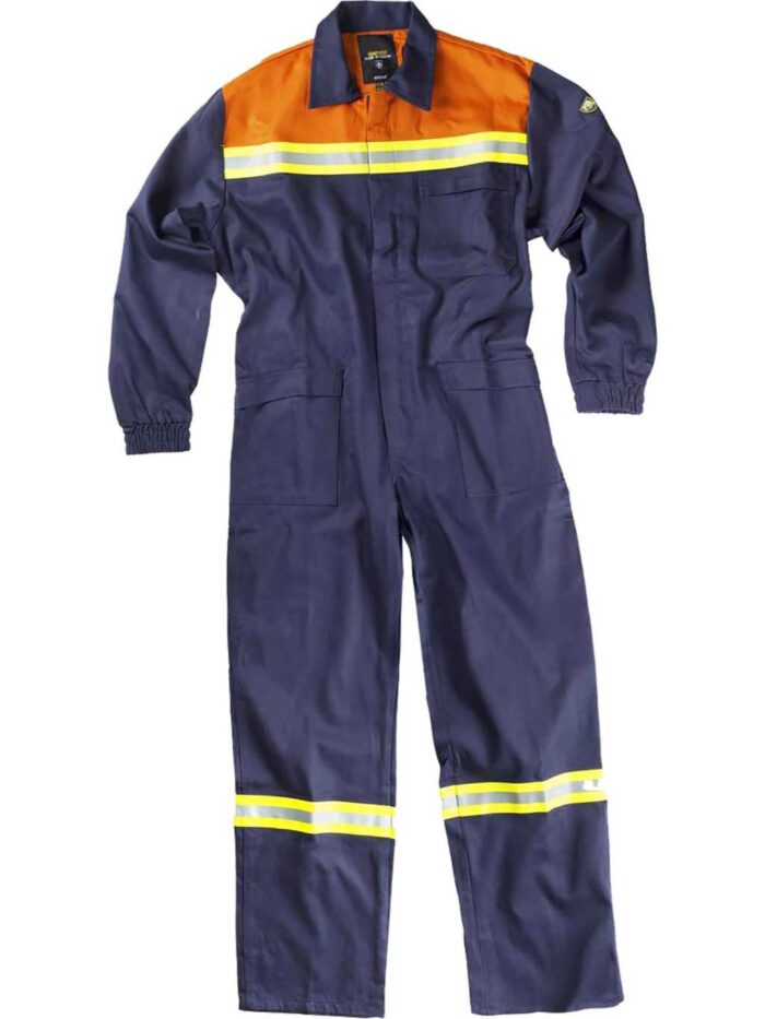 WorkTeam Buzo Ignífugo con Cintas Reflectantes y fluorescentes. 100% Algodón. IGNIFUGO EN11612. Hombre