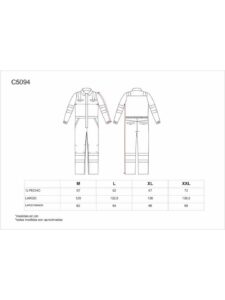 WorkTeam Buzo Ignífugo y Antiestático, con Cintas. EN11611, EN11612, EN1149. Hombre