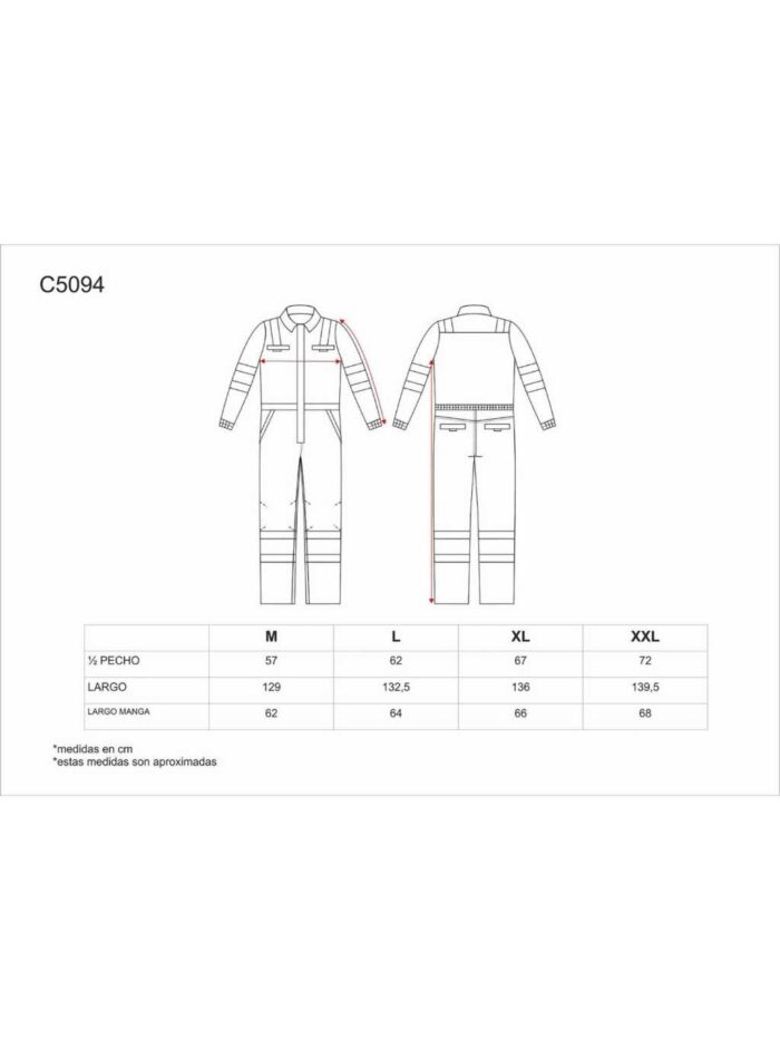 WorkTeam Buzo Ignífugo y Antiestático, con Cintas. EN11611, EN11612, EN1149. Hombre