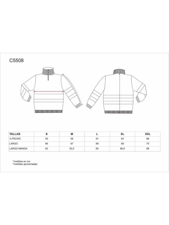 WorkTeam Jersey Media Cremallera de Alta Visibilidad con Cintas Reflectantes. Hombre
