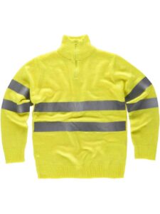 WorkTeam Jersey Media Cremallera de Alta Visibilidad con Cintas Reflectantes. Hombre