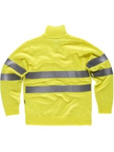 WorkTeam Jersey Media Cremallera de Alta Visibilidad con Cintas Reflectantes. Hombre