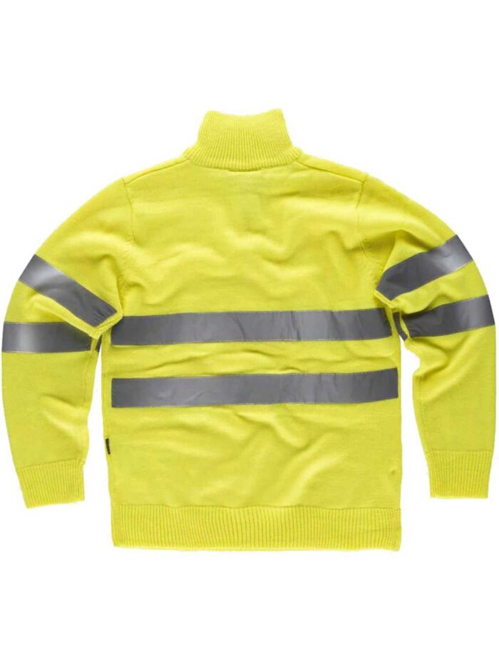WorkTeam Jersey Media Cremallera de Alta Visibilidad con Cintas Reflectantes. Hombre