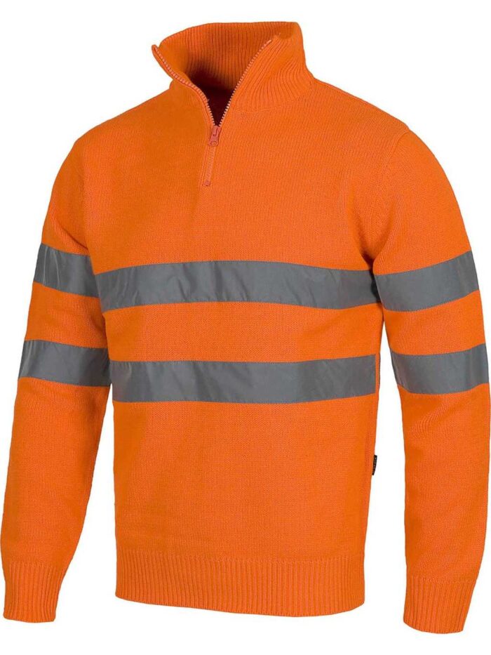 WorkTeam Jersey Media Cremallera de Alta Visibilidad con Cintas Reflectantes. Hombre - Imagen 2