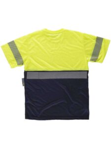 WorkTeam Camiseta Manga Corta Combinada, Sin Bolsillos, con Una Cinta Reflectante discontinua. Hombre