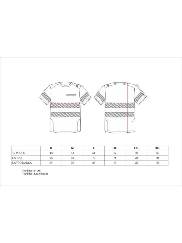 Workteam Camiseta Manga Corta Trabajo, Alta Visibilidad en Poliéster Micropiqué, Cintas Reflectantes Discontinuas, EN 20471. Clase 1. Unisex