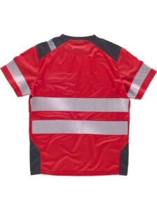 Workteam Camiseta Manga Corta Trabajo, Alta Visibilidad en Poliéster Micropiqué, Cintas Reflectantes Discontinuas. Unisex - Imagen 2