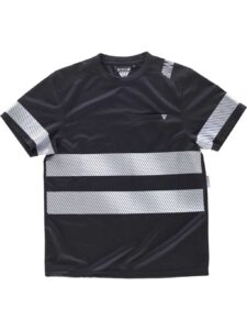 Workteam Camiseta Trabajo Combinada de Manga Corta, Alta Visibilidad en Poliéster Micropiqué, Cintas Reflectantes Discontinuas. Unisex