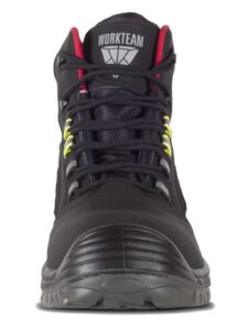 Workteam Bota de seguridad, trabajo, antiestática, resistente al deslizamiento, perforación, hidrocarburos y absorción de agua,  puntera antiimpactos. Detalles reflect y de alta visibilidad.