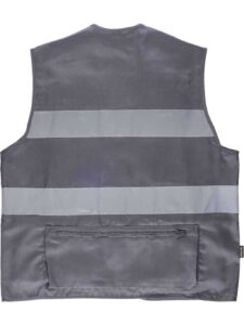 WorkTeam Chaleco Tipo Safari Multibolsillos con 2 Cintas Reflectantes. Hombre