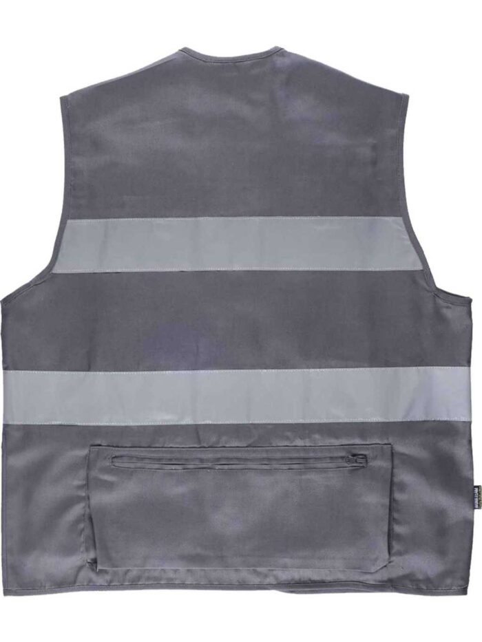 WorkTeam Chaleco Tipo Safari Multibolsillos con 2 Cintas Reflectantes. Hombre