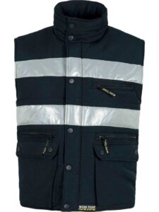 WorkTeam Chaleco Acolchado y Multibolsillos con Cortavientos y 2 Cintas Reflectantes. Hombre