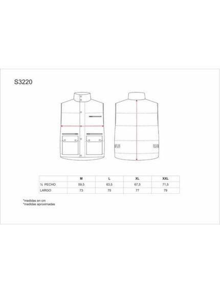 WorkTeam Chaleco Tejido Oxford, Acolchado, Multibolsillos. Hombre