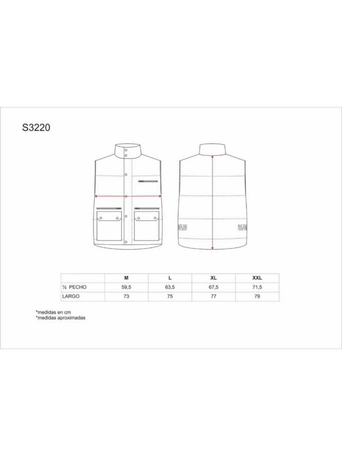 WorkTeam Chaleco Tejido Oxford, Acolchado, Multibolsillos. Hombre
