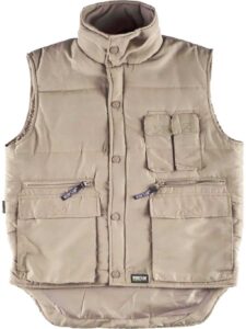 WorkTeam Chaleco Acolchado y Multibolsillos, con Cortavientos en Mangas. Hombre