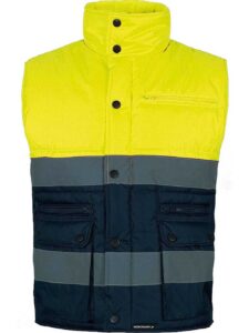WorkTeam Chaleco Acolchado Bicolor con 2 Cintas Reflectantes. Hombre