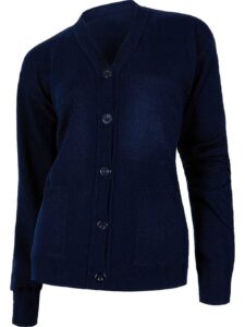 WorkTeam Chaqueta Punto Fino, Cuello Pico, Dos Bolsos Plastón.