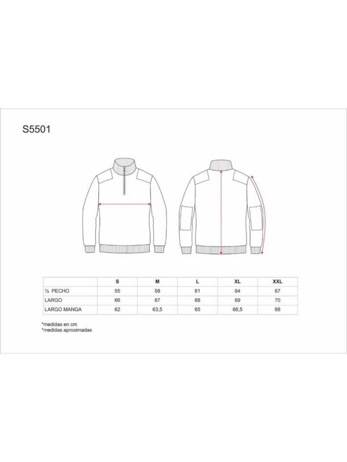 WorkTeam Jersey de Media Cremallera con Refuerzos en Hombros y Codos. Unisex