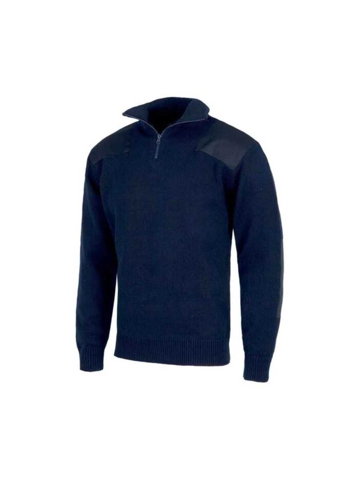 WorkTeam Jersey de Media Cremallera con Refuerzos en Hombros y Codos. 100% Algodón. - Imagen 2