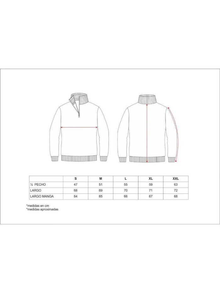 WorkTeam Jersey de Punto Fino. Cuello Alto con Cierre de Cremallera. Cintura y Puños Elásticos.