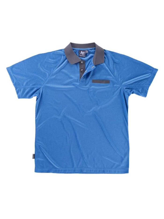 WorkTeam Polo combinado de manga corta en tejido técnico, bolso de pecho, deportivo, ligero, transpirable y de secado rápido.  Hombre